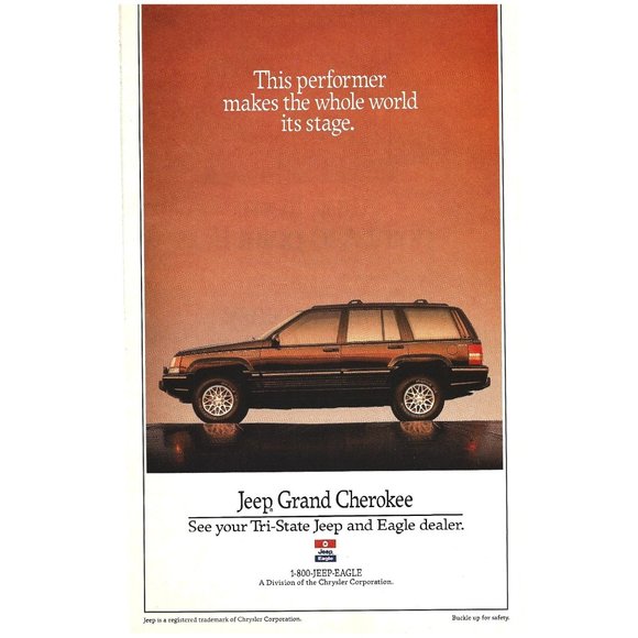 Jeep Grand Cherokee Car Auto 1990s Vintage Print Ad 8 in - Picture 4 of 4